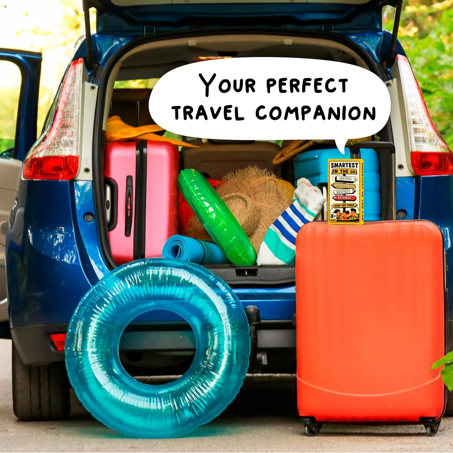 WELL BALANCED Road Trip Trivia - Road Trip Games for Kids Travel Essentials Car Activities Must Haves for Ages 8+