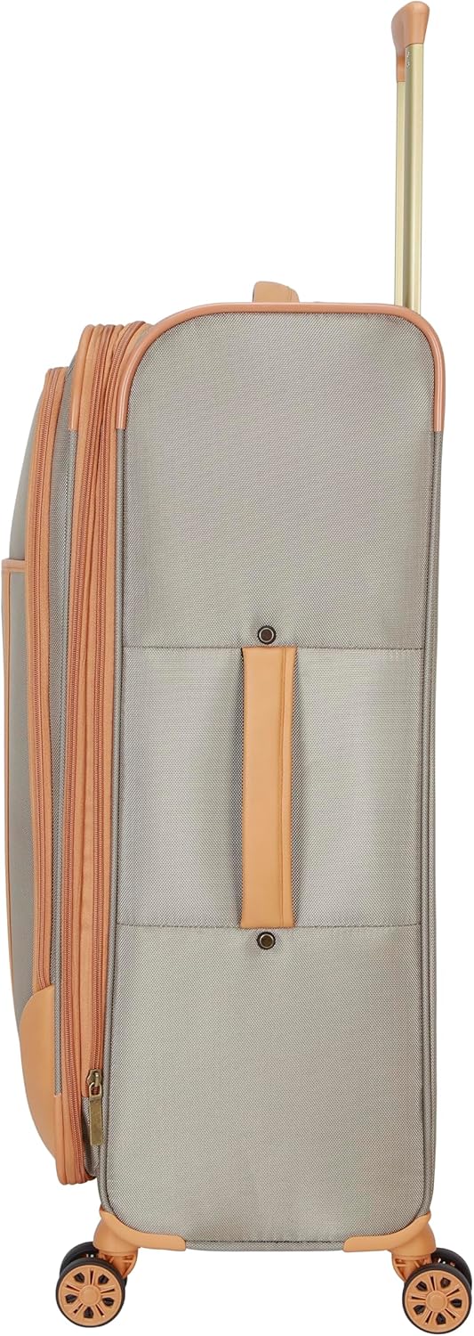 Dockers Seahorse Softside Expandable 8-Wheel Spinner Travel Carry On Luggage, New British Khaki, 28-Inch Checked