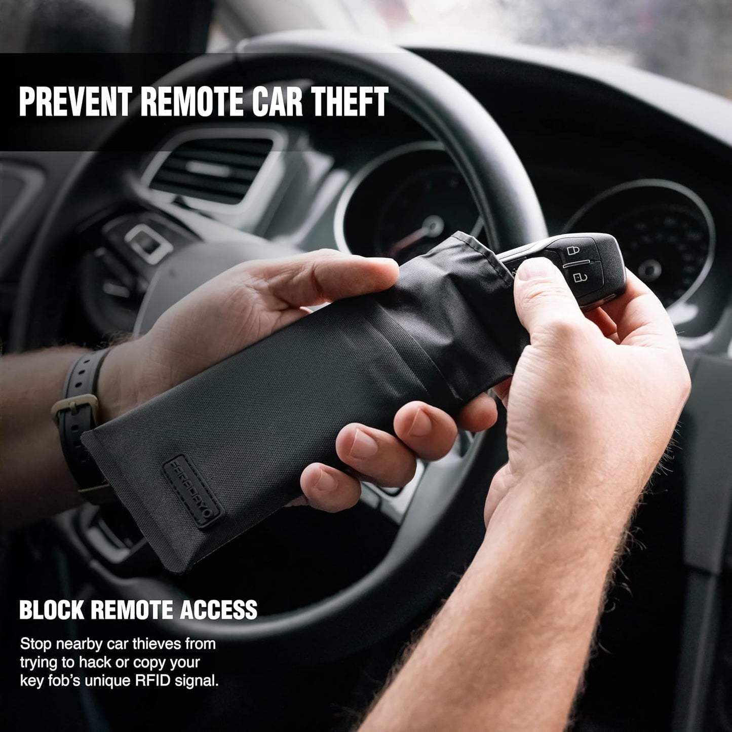 Faraday Key Fob Jacket® - RFID Shield | Anti-Theft Protection | Water Resist | Magnetic Close