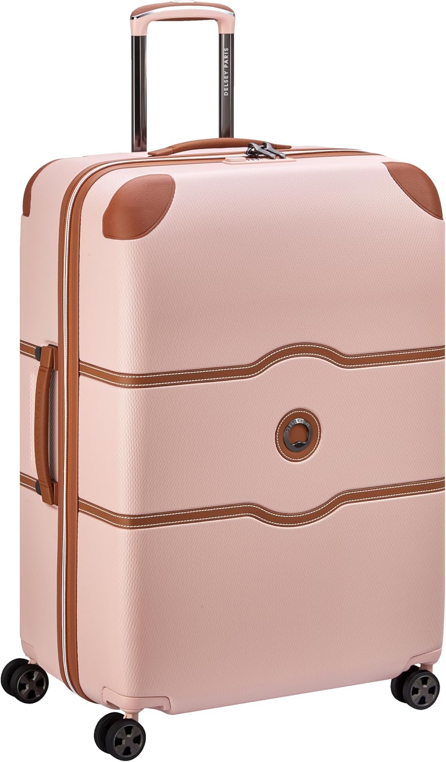 DELSEY PARIS Chatelet Air 2.0 Hardside Luggage with Spinner Wheels, Blush Pink, Checked-Large 28 Inch
