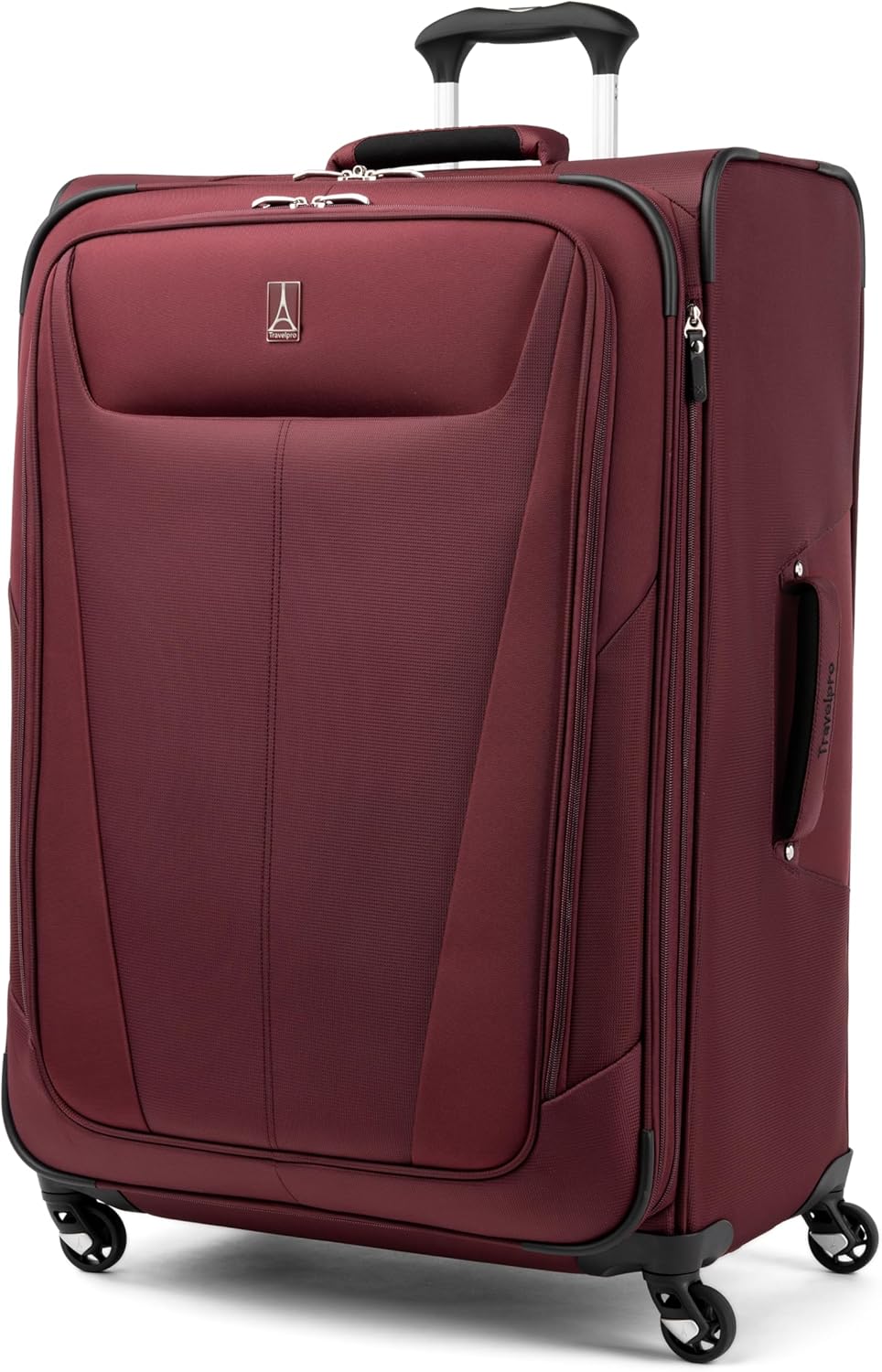Travelpro Maxlite 5 Softside Expandable Luggage with 4 Spinner Wheels, Lightweight Suitcase, Men and Women, Burgundy, Checked-Large 29-Inch