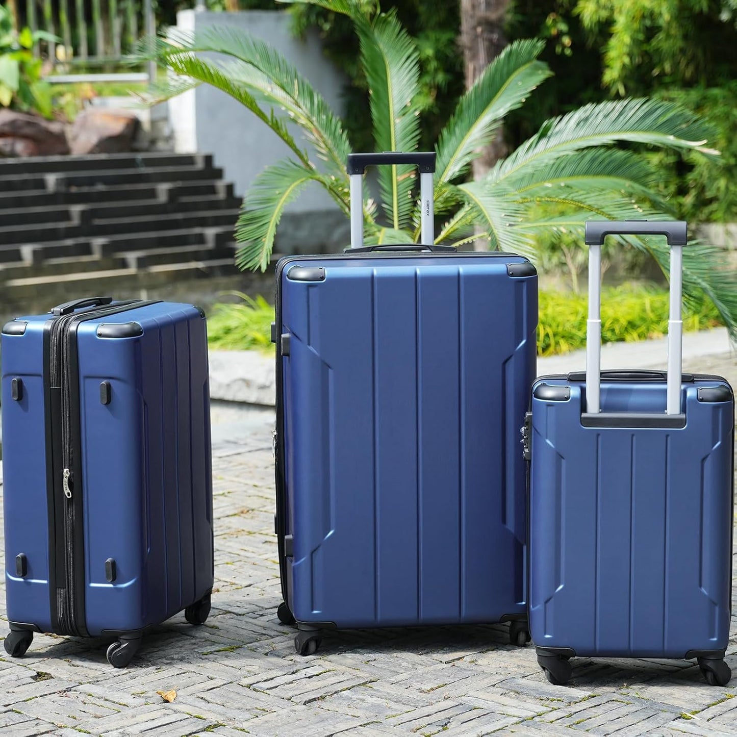 Merax Luggage Sets of 2 Suitcases With Wheels, Expandable and Lightweight, TSA Lock, Hardside Spinner Carry On Luggage (20 28 inch Blue)