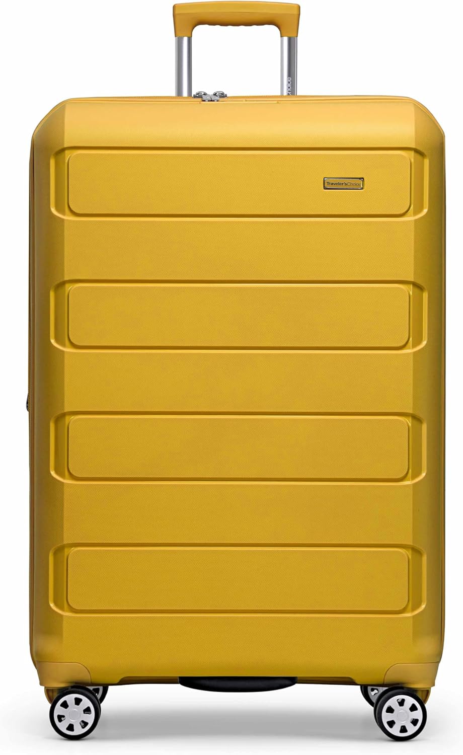 Traveler's Choice Pagosa Indestructible Hardshell Expandable Spinner Luggage, Yellow, 30-Inch Large