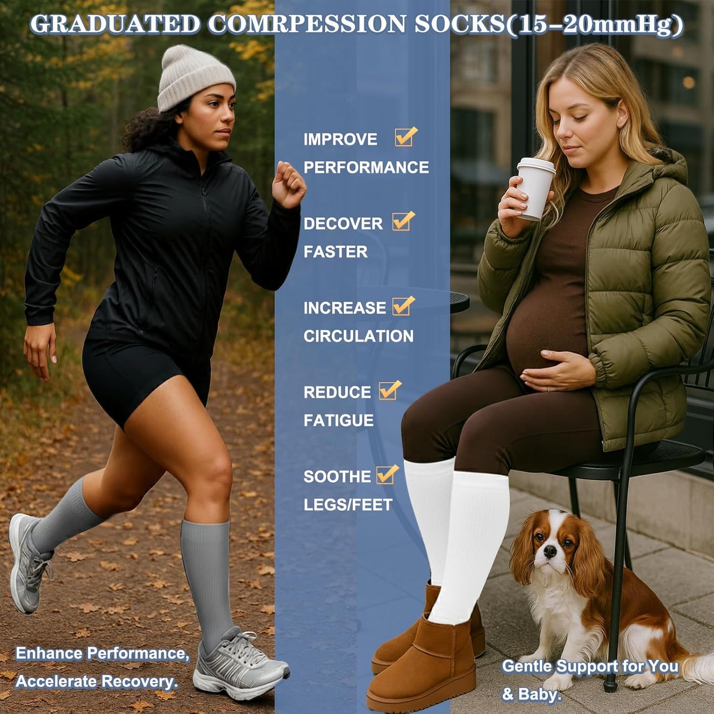 Compression Socks for Women and Men Circulation (3 Pairs) is Best Support for Running Athletic Cycling Hiking