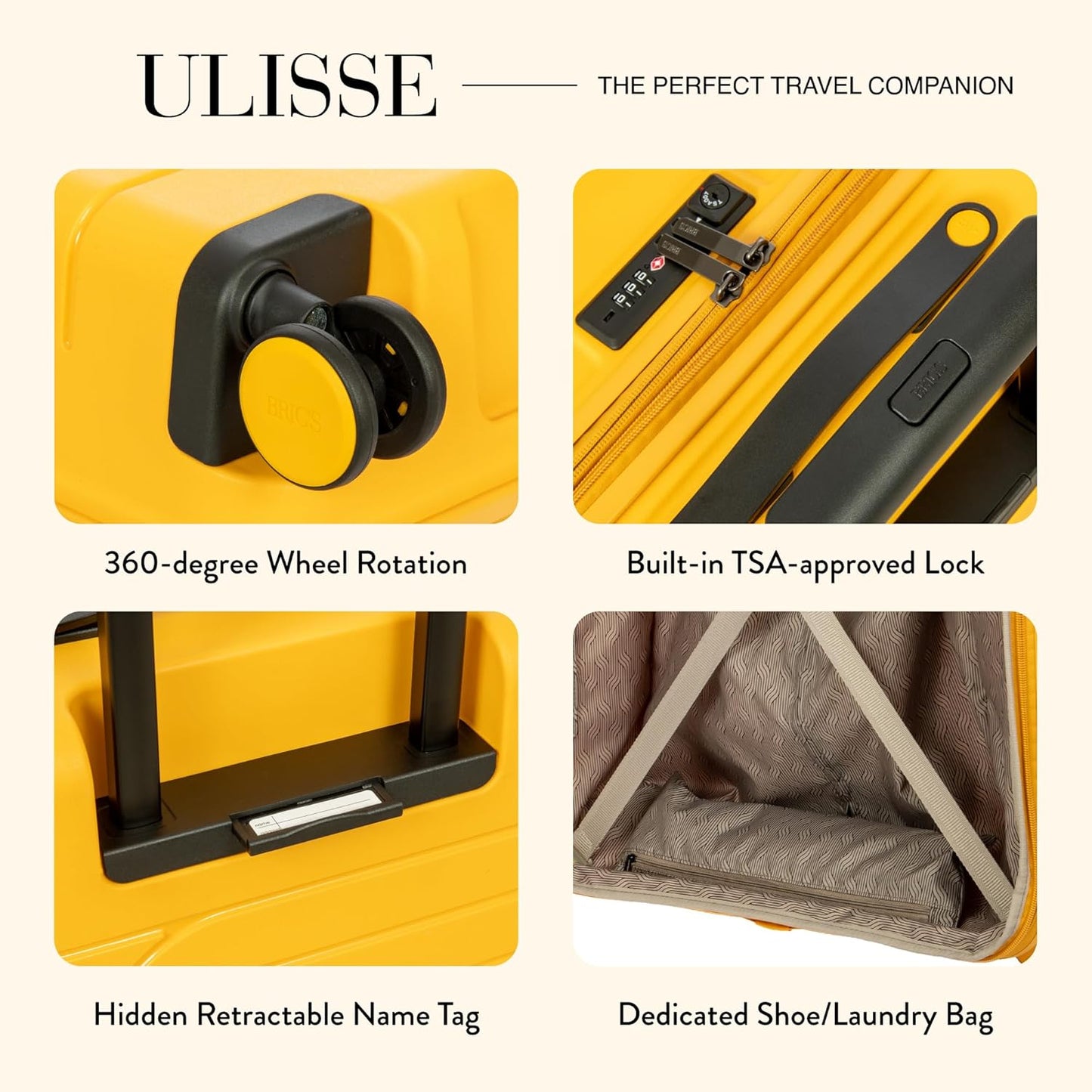 Bric's B|Y Ulisse Spinner Suitcase, Expandable Hard Shell Luggage with TSA Lock and Smooth 360° Wheels 28" – Mango