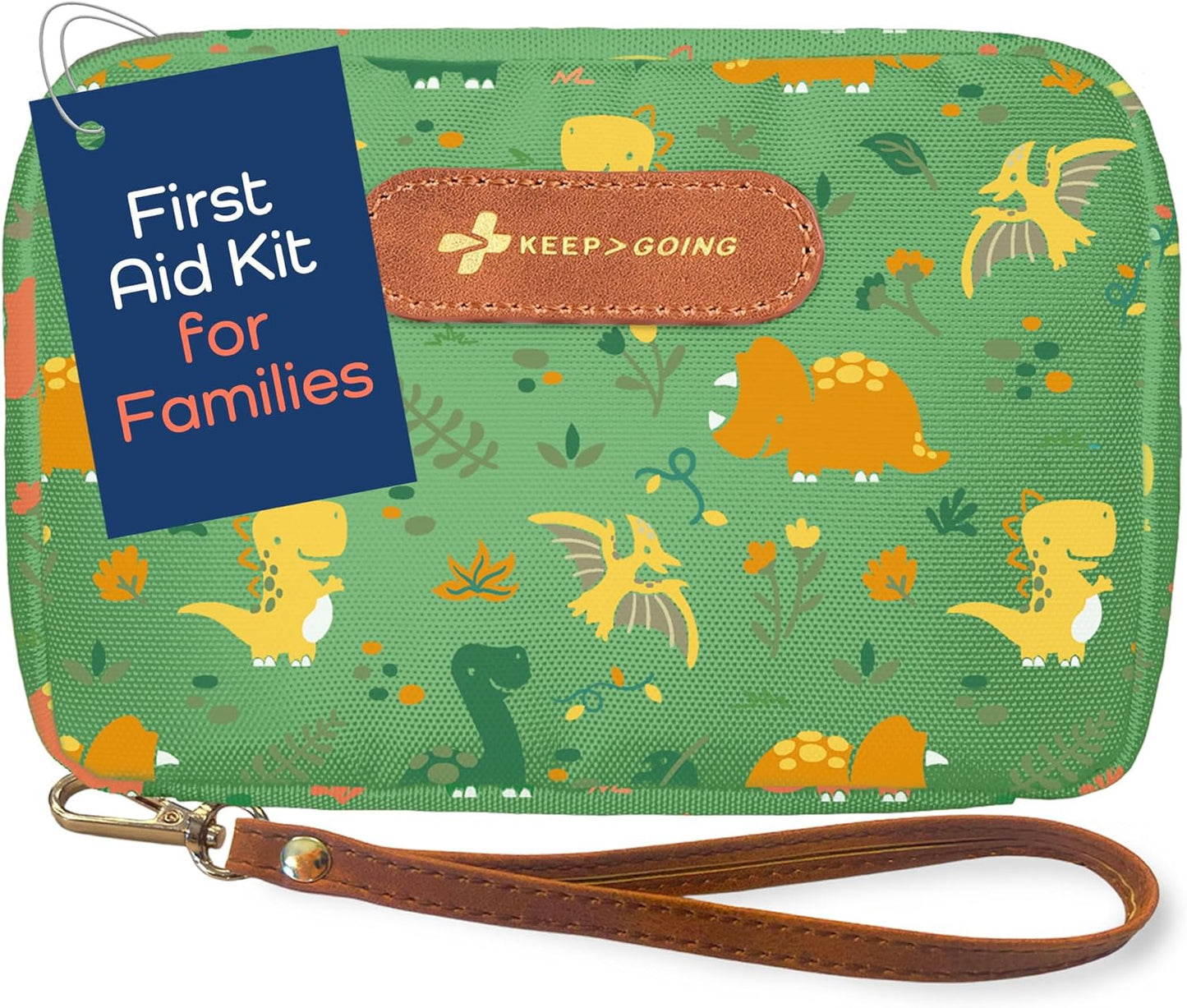 KeepGoing Travel First Aid Kit for Kids – 130 Pc. for Car, Home, Purse, Diaper Bag & Backpack with Latex-Free Bandages - Mini First Aid Kit Travel Size TSA-Approved