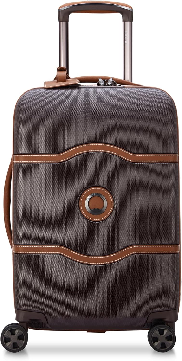 DELSEY PARIS Chatelet Air 2.0 Hardside Luggage with Spinner Wheels, Chocolate Brown, Carry on 19 Inch