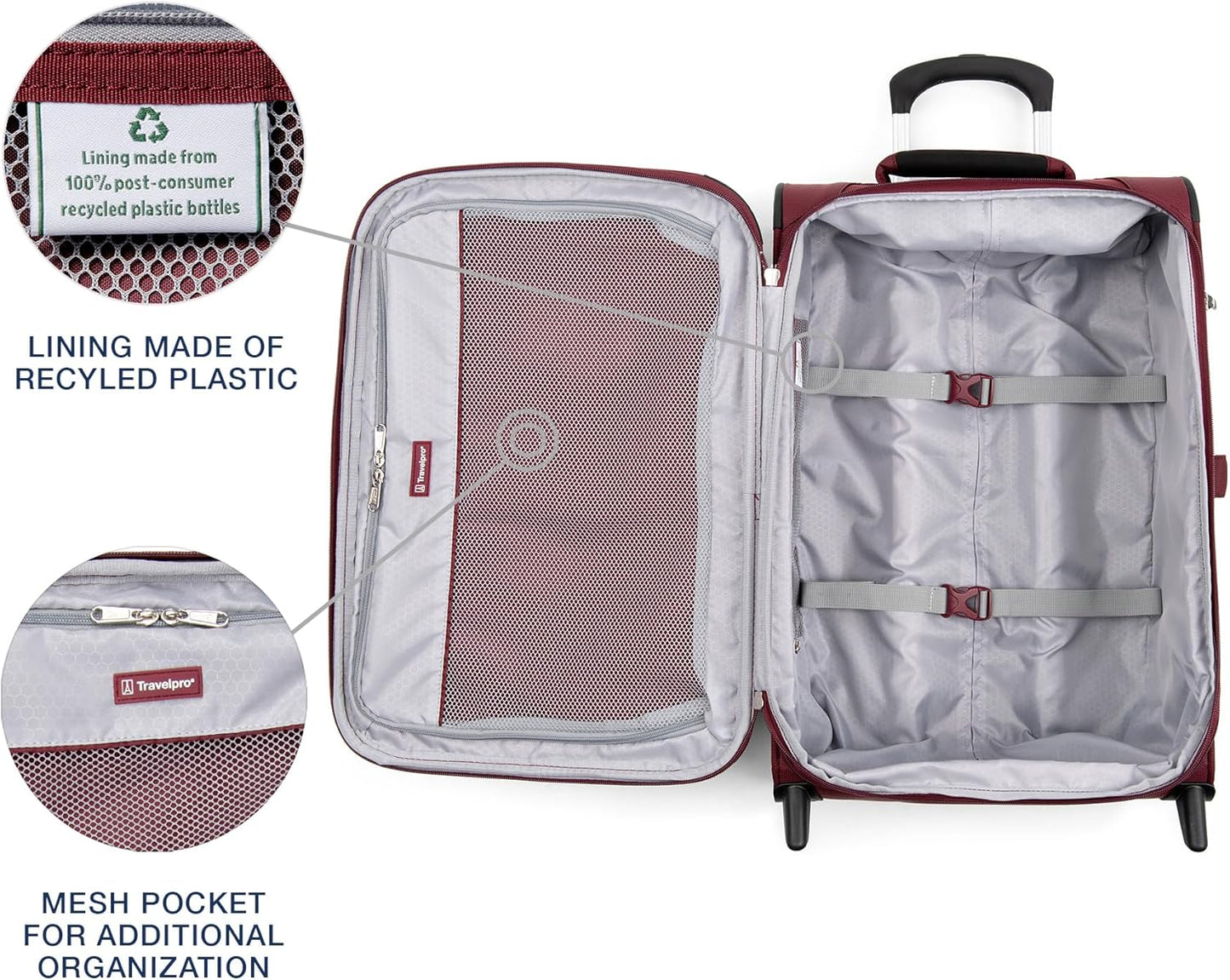 Travelpro Maxlite 5 Softside Expandable Upright 2 Wheel Carry-on Luggage, Lightweight, 22-Inch — Burgundy