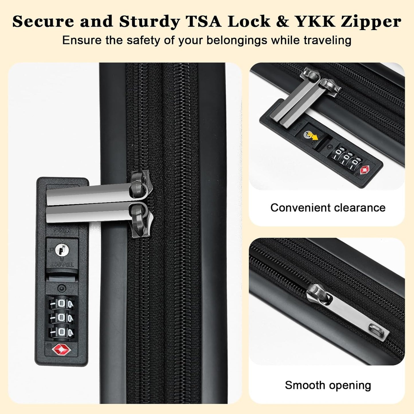 16 Inch Carry On Luggage Airline Approved, Expandable Lightweight ABS+PC Hard Shell Suitcases with 360° Spinner Wheels, TSA Lock, YKK Zippers (White, 1 PC)