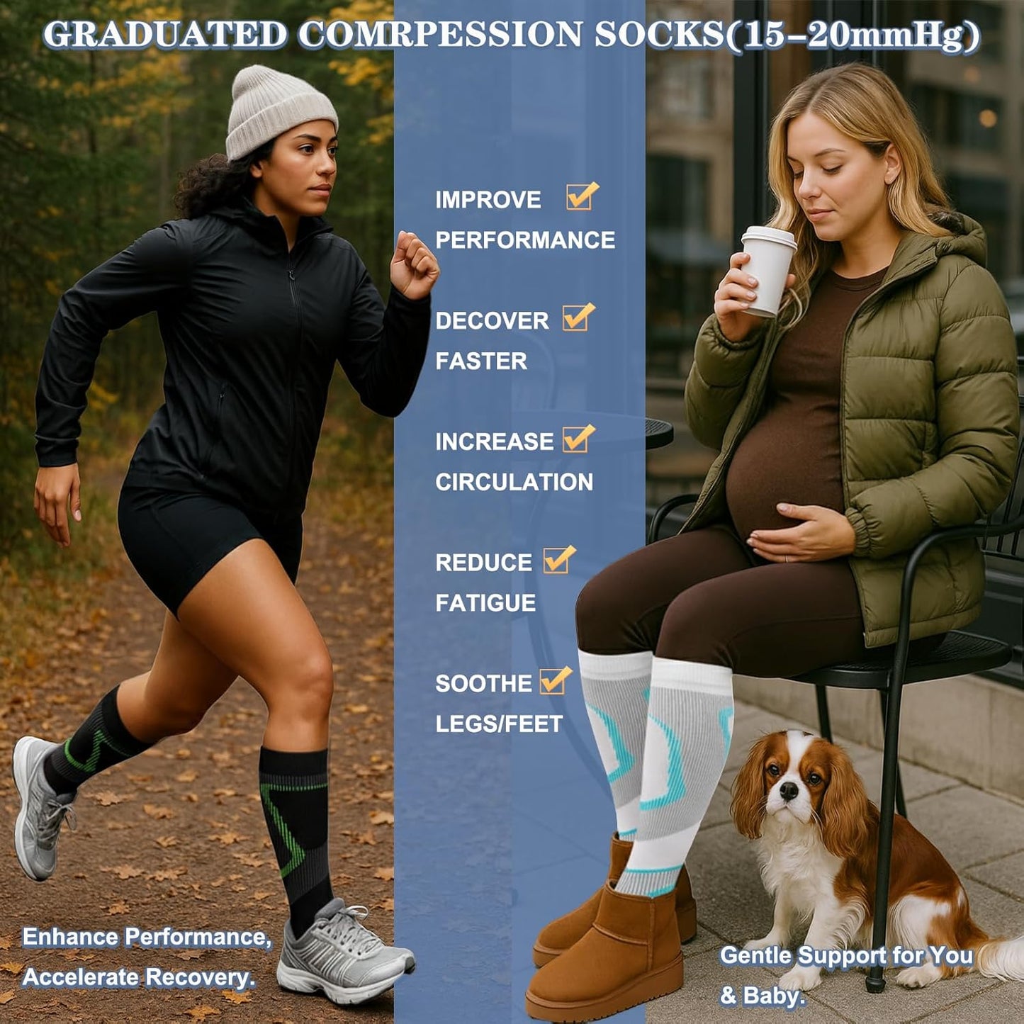 Compression Socks for Women and Men Circulation (3 Pairs) is Best Support for Running Athletic Cycling Hiking