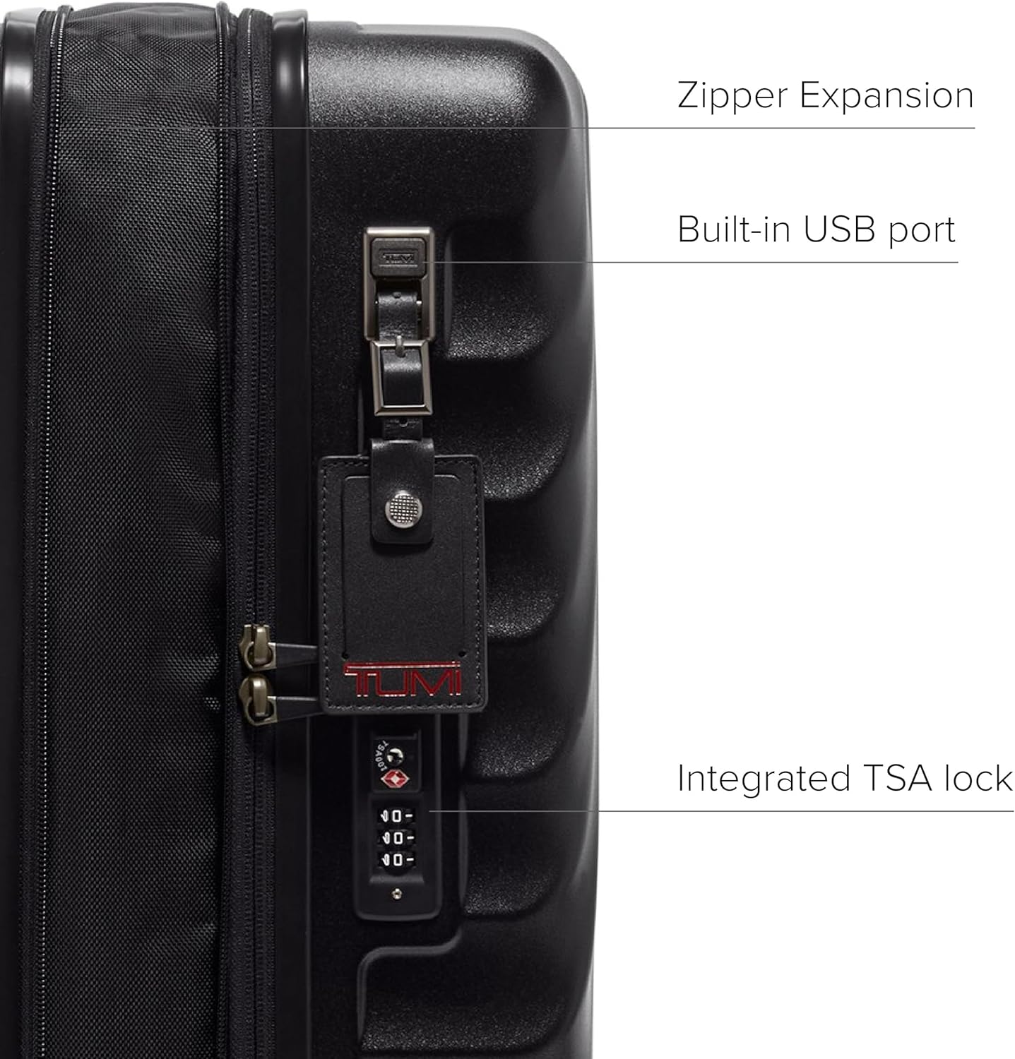 TUMI - 19 Degree International Expandable 4 Wheeled Carry-On - Hard Shell Suitcase - 21.8" X 14.0" X 9.0" - Matte Black Texture