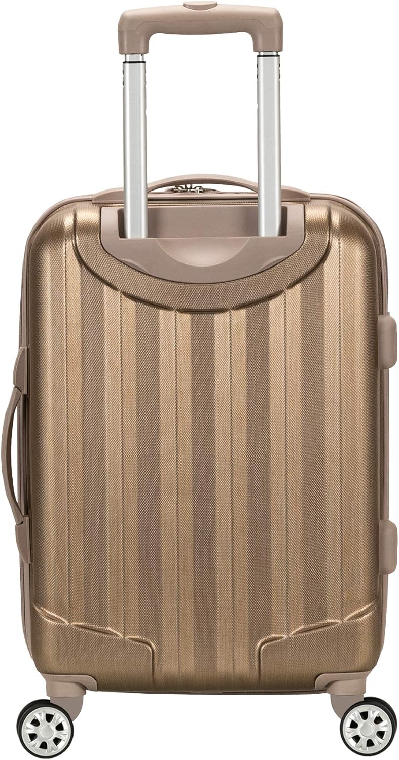 Rockland Melbourne Hardside Expandable Spinner Wheel Luggage, Bronze, Carry-On 20-Inch