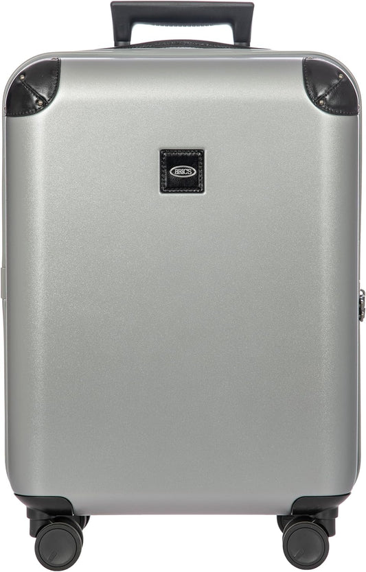 Bric's Amalfi Suitcase, Lightweight Expandable Hard Shell Luggage with Smooth 360° Wheels and TSA Lock 21" - Silver
