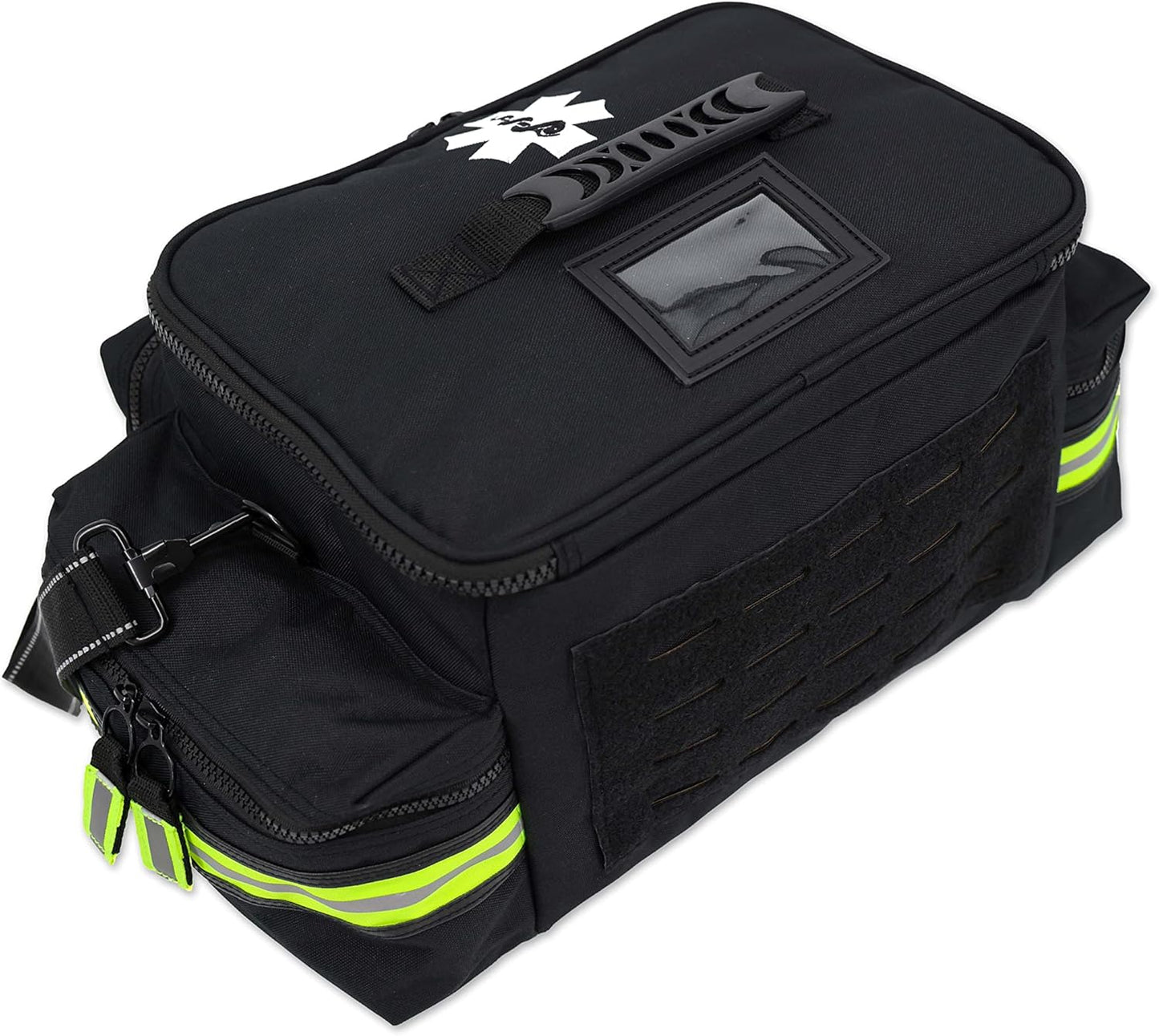 Lightning X Products Lightning X Mid-Sized First Responder EMT Bag | LXMB25 Fully Stocked Aid Kit w/ 200+ BLS Supplies - Black