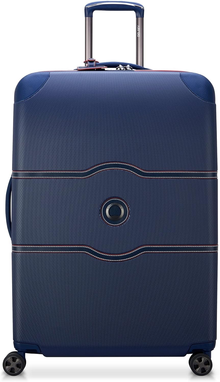 DELSEY PARIS Chatelet Air 2.0 Hardside Luggage with Spinner Wheels, Navy, Checked-Large 28 Inch