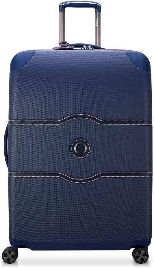 DELSEY PARIS Chatelet Air 2.0 Hardside Luggage with Spinner Wheels, Navy, Checked-Large 28 Inch