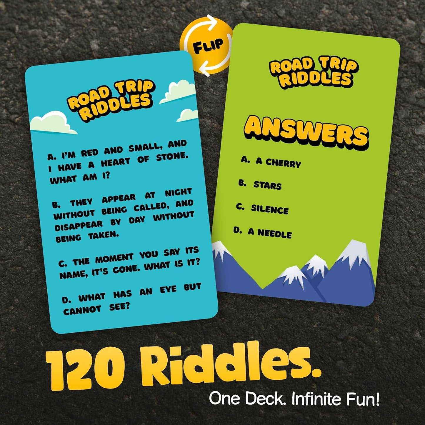 WELL BALANCED 120 Road Trip Riddles - Road Trip Car Game for Kids