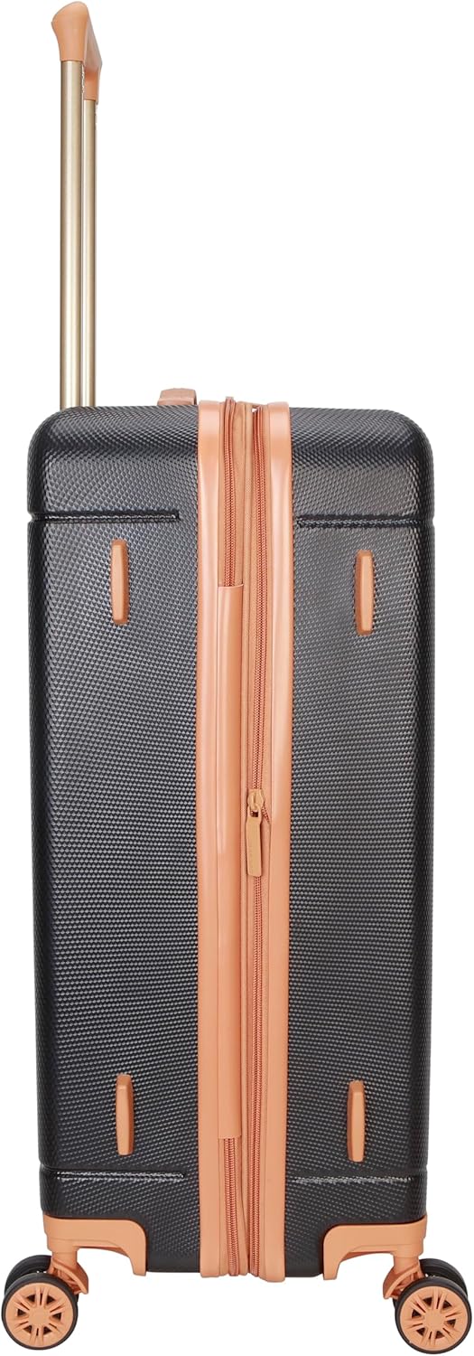 Dockers Hooper Hardside Expandable 8-Wheel Spinner Travel Checked Luggage, 3-Piece Set, Black