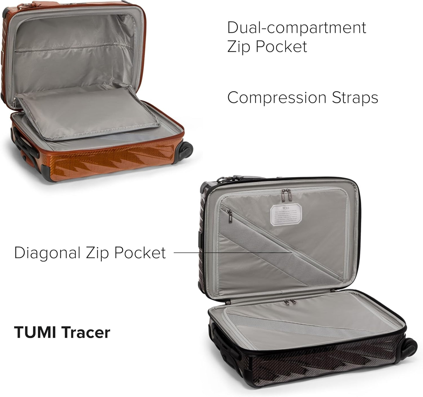 TUMI - 19 Degree Lite 4 Wheel Luggage - Lightweight and Highly Durable, Modern Contour, Hard Shell Men's and Women's Suitcase - 21.75" International Carry-On, Black Graphite