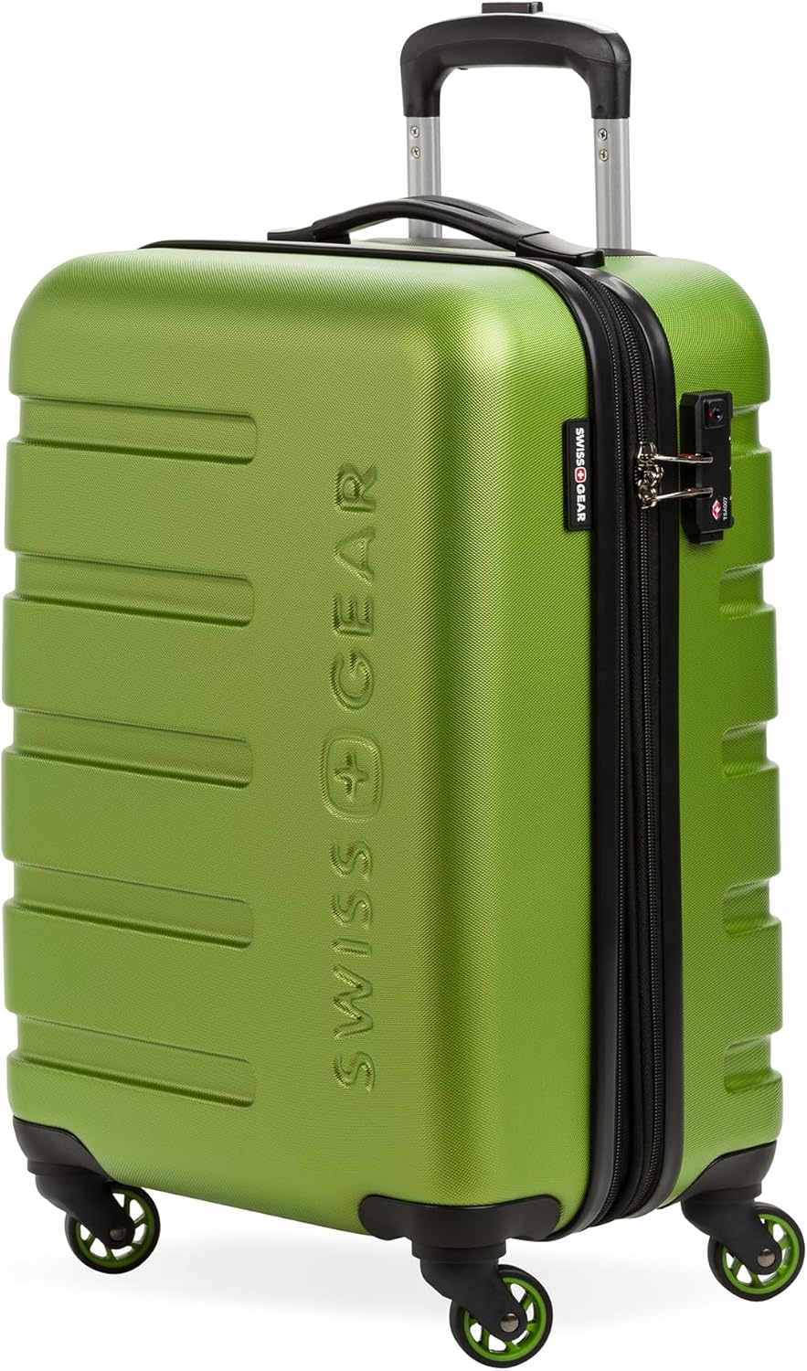 SwissGear 7366 Signature Hardside Expandable Luggage with Spinner Wheels, TSA Lock, Cup-Holder, Green, Carry-On 19-Inch