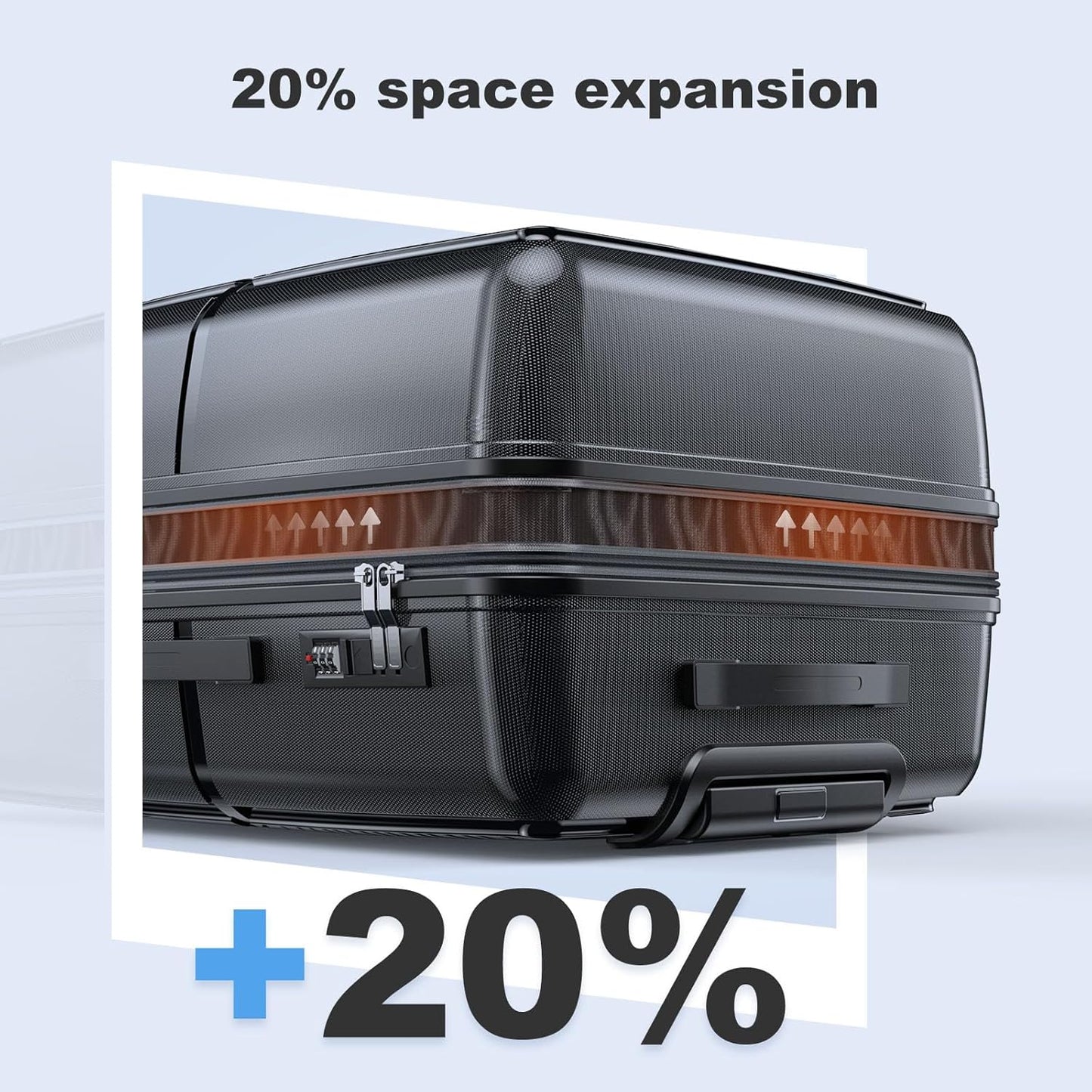 Nazhura Luggage Set, 3-Piece Hardside Suitcase Set, 20-inch Carry On, 24-inch, 28-inch Luggage