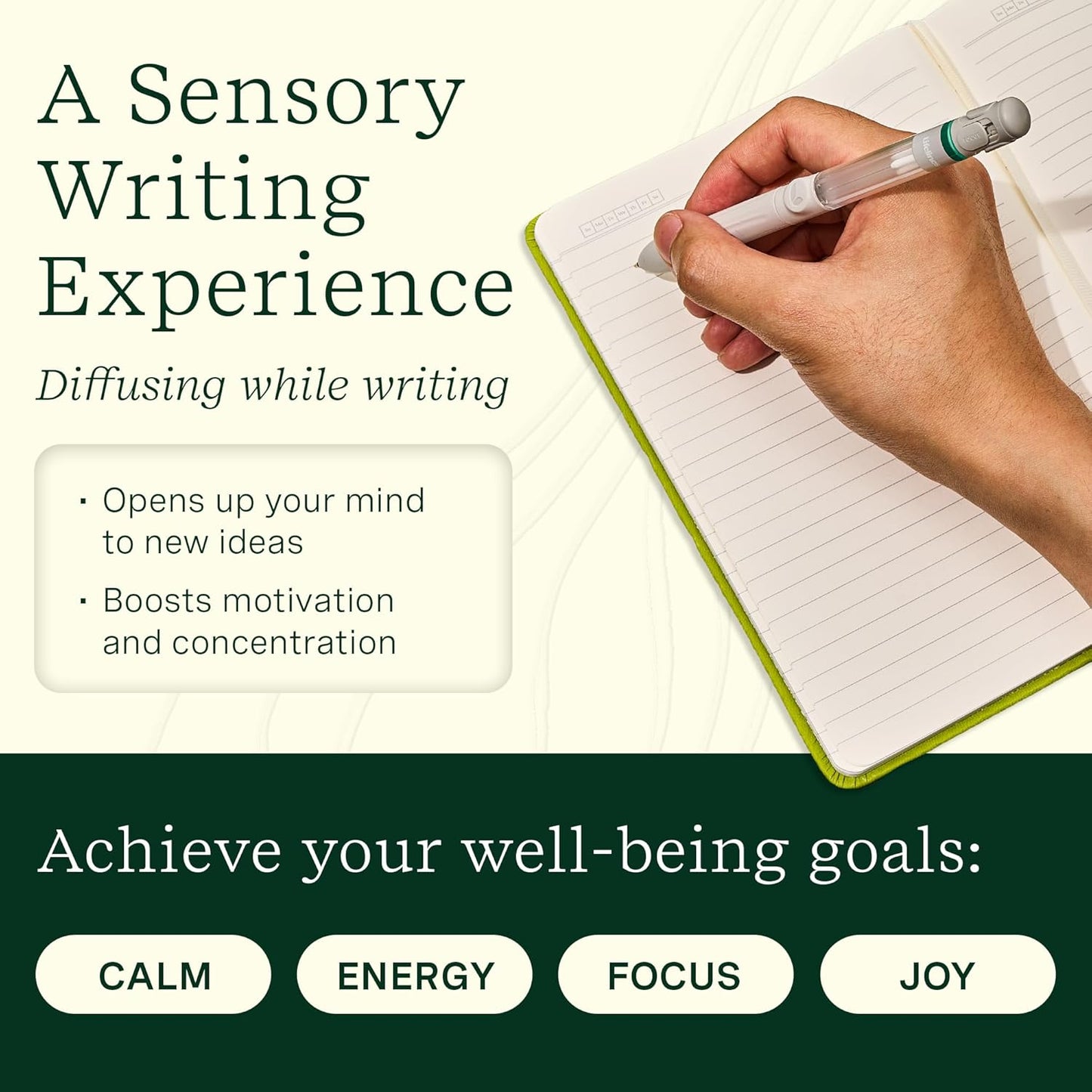 Lifelines Pen Diffuser Set, Nature's Escape 3-Pack – 1mm Black Ballpoint Pens with Scented Essential Oil Blends – Aromatherapy Diffuser & Sensory Immersion Diffuse Aroma As You Write