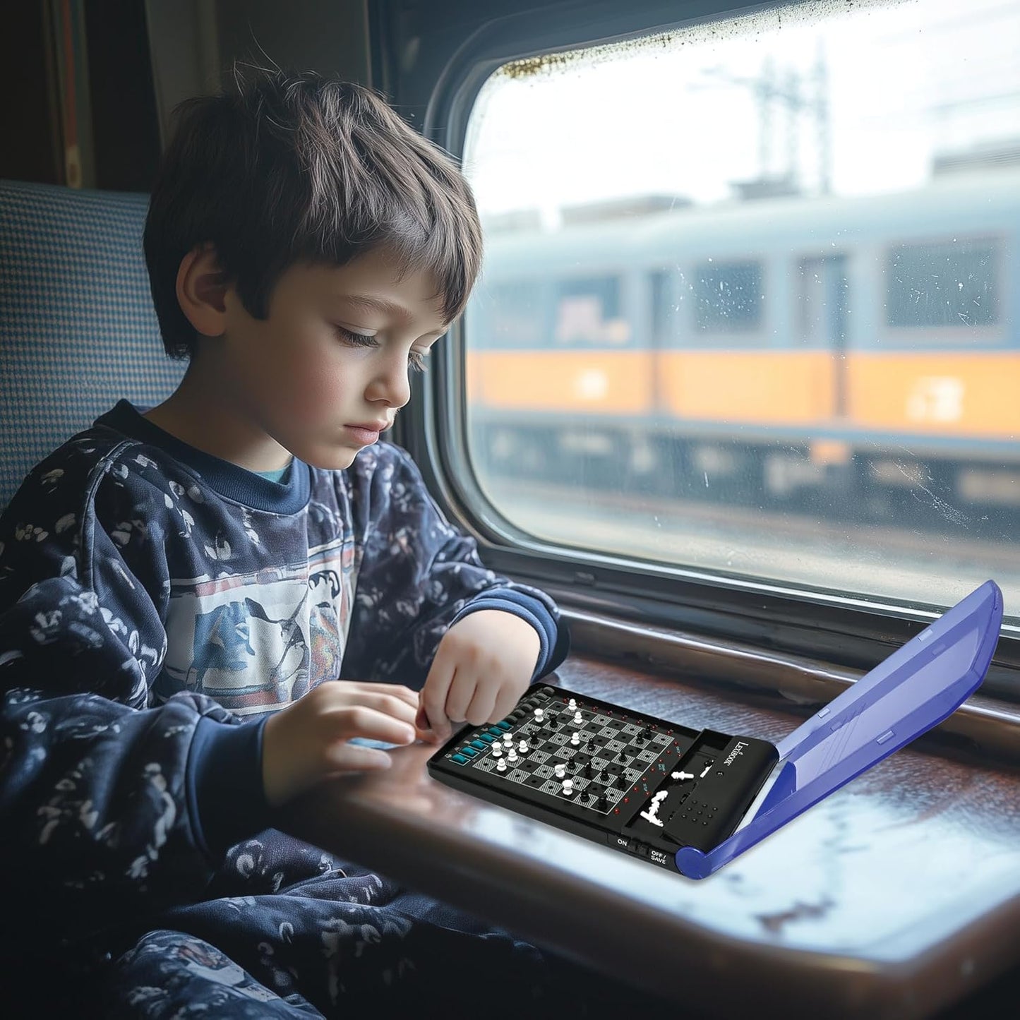 Lexibook, Electronic Travel Chess Set, 32 Pieces, 64 Difficulty Levels, 1 to 2 Players, Strategy Game, Family Board Game, LCG500