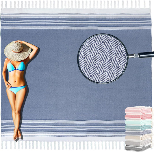 Oversized Turkish Beach Towel Blanket Cotton Giant XL Sandproof Towels Huge Linen XXL Extra Large Big Throw Quilt Blankets for Adults Cloud Travel Camping Glamping Accessories Essentials