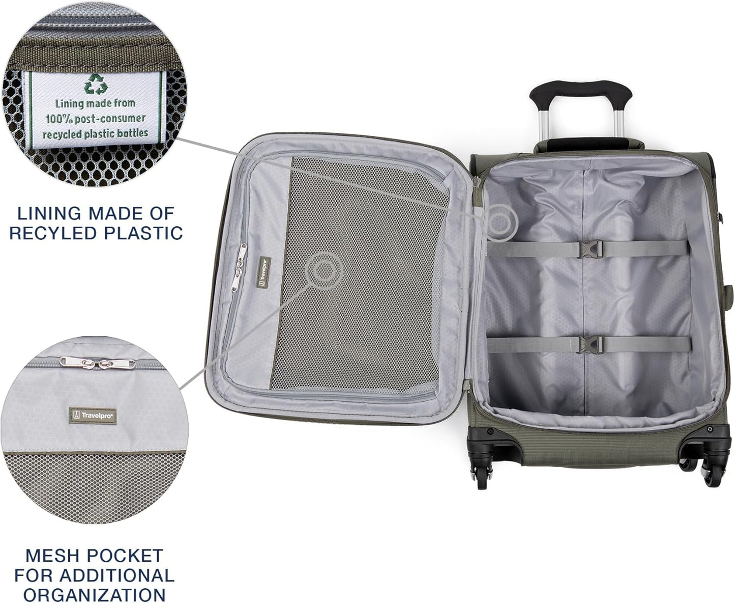 Travelpro Maxlite 5 Softside Expandable Luggage with 4 Spinner Wheels, Lightweight Suitcase, Men and Women, International, Slate Green, Carry-on 19-Inch