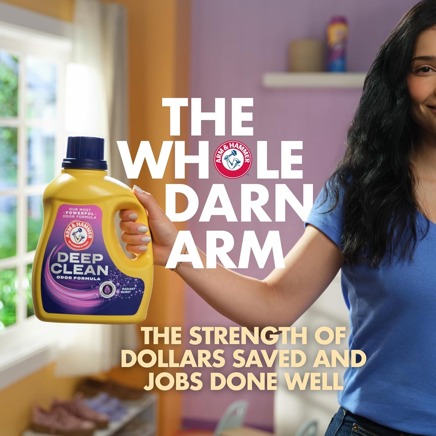 ARM & HAMMER™ Deep Clean Odor Formula Liquid Laundry Detergent, Laundry Odor Remover, Radiant Burst Scent, 150 Fl Oz, 100 Loads