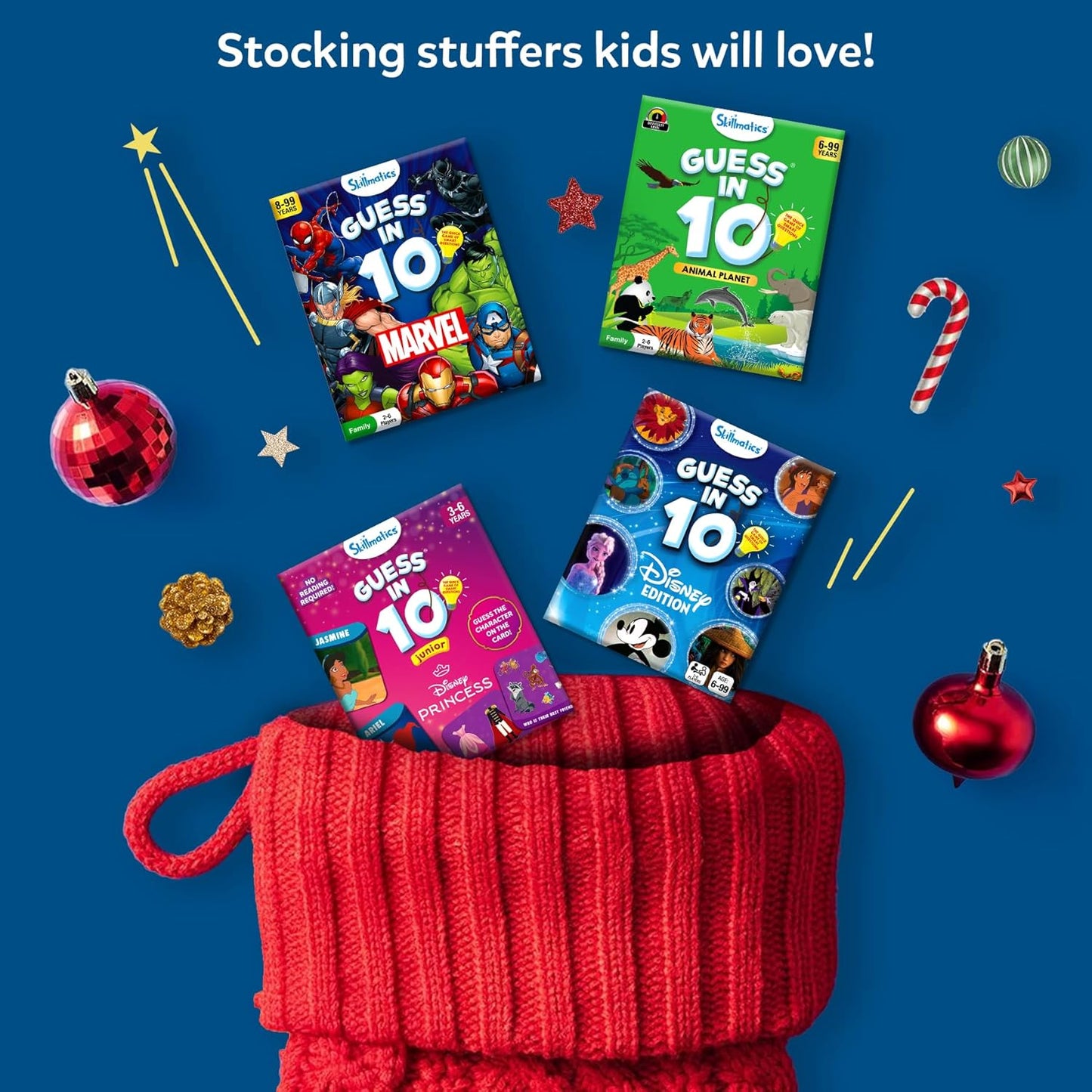 Skillmatics Guess in 10 Animal Planet, Trivia Card Games, Christmas Stocking Stuffers Perfect for Boys, Girls, Kids, Teens, Adults Who Love Animals, Travel Games, Gifts for Ages 6, 7, 8, 9, 10, and Up