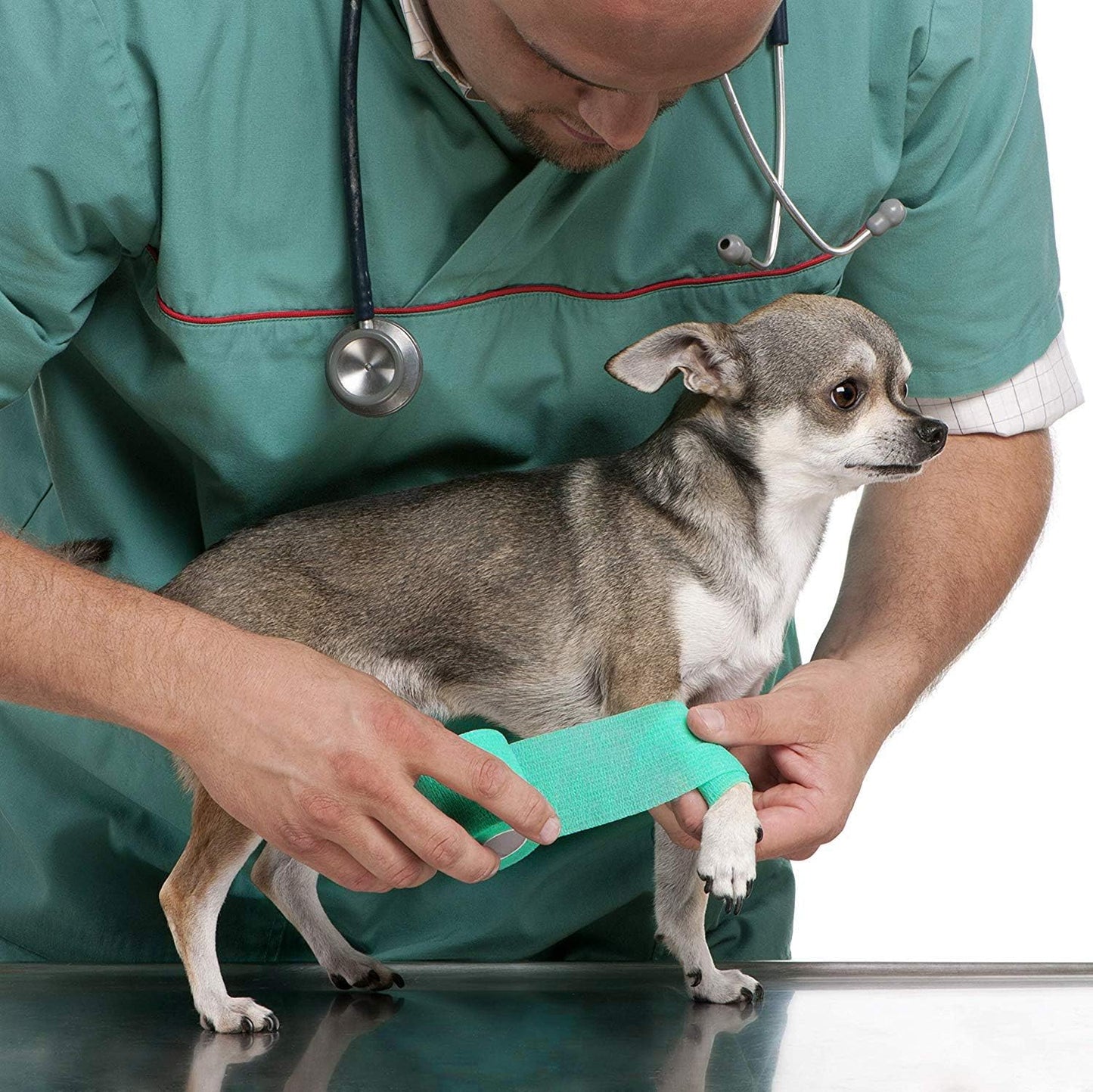 RISEN Cohesive Bandage 2” x 5 Yards, 6 Rolls, Self Adherent Wrap Medical Tape, Adhesive Flexible Breathable First Aid Gauze Ideal for Stretch Athletic