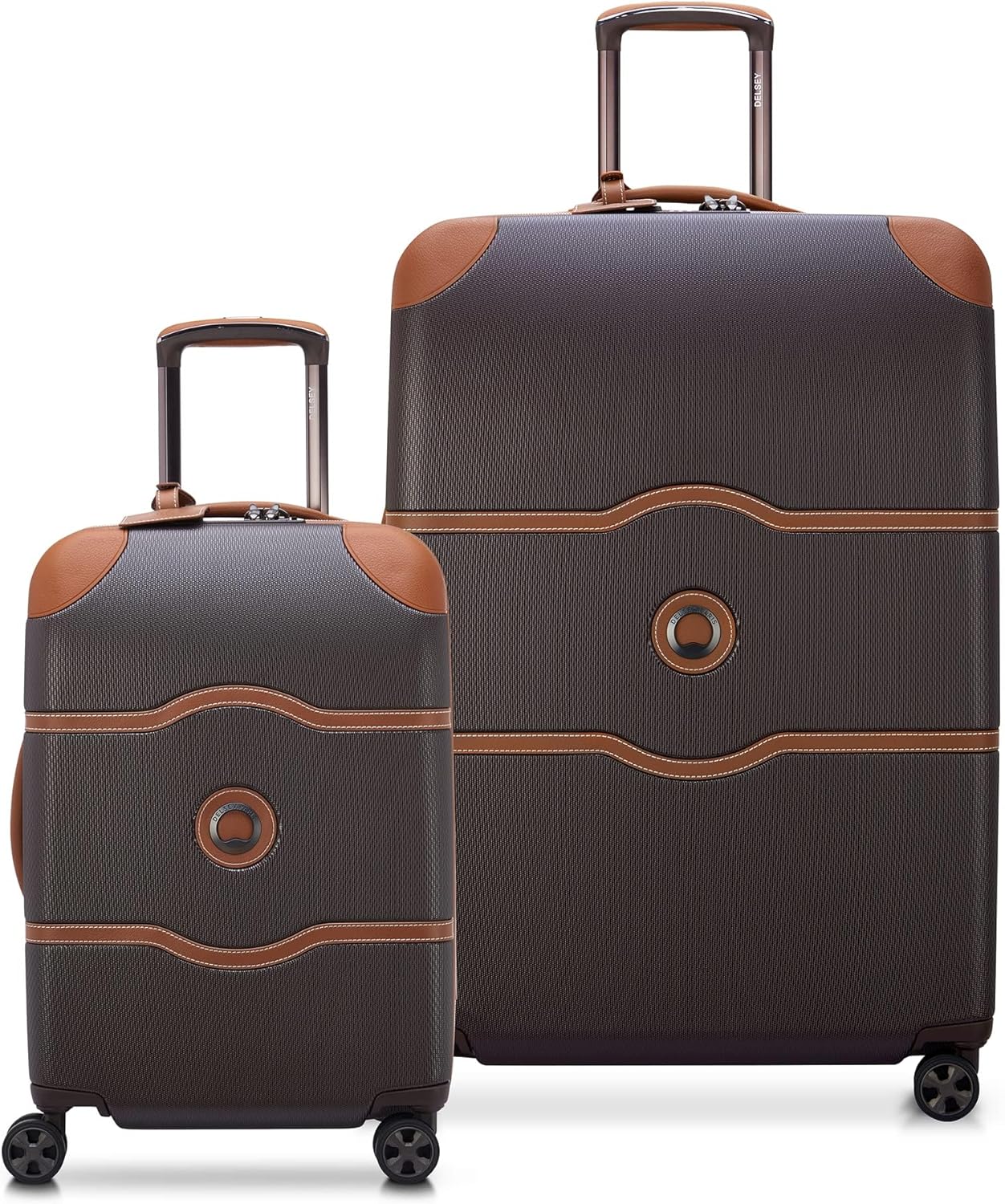 DELSEY PARIS Chatelet Air 2.0 Hardside Luggage with Spinner Wheels, Chocolate Brown, 2 Piece Set, (20/28)