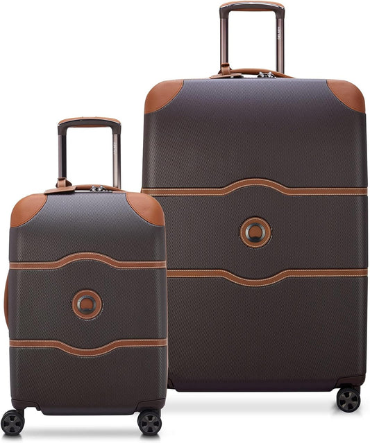 DELSEY PARIS Chatelet Air 2.0 Hardside Luggage with Spinner Wheels, Chocolate Brown, 2 Piece Set, (20/28)