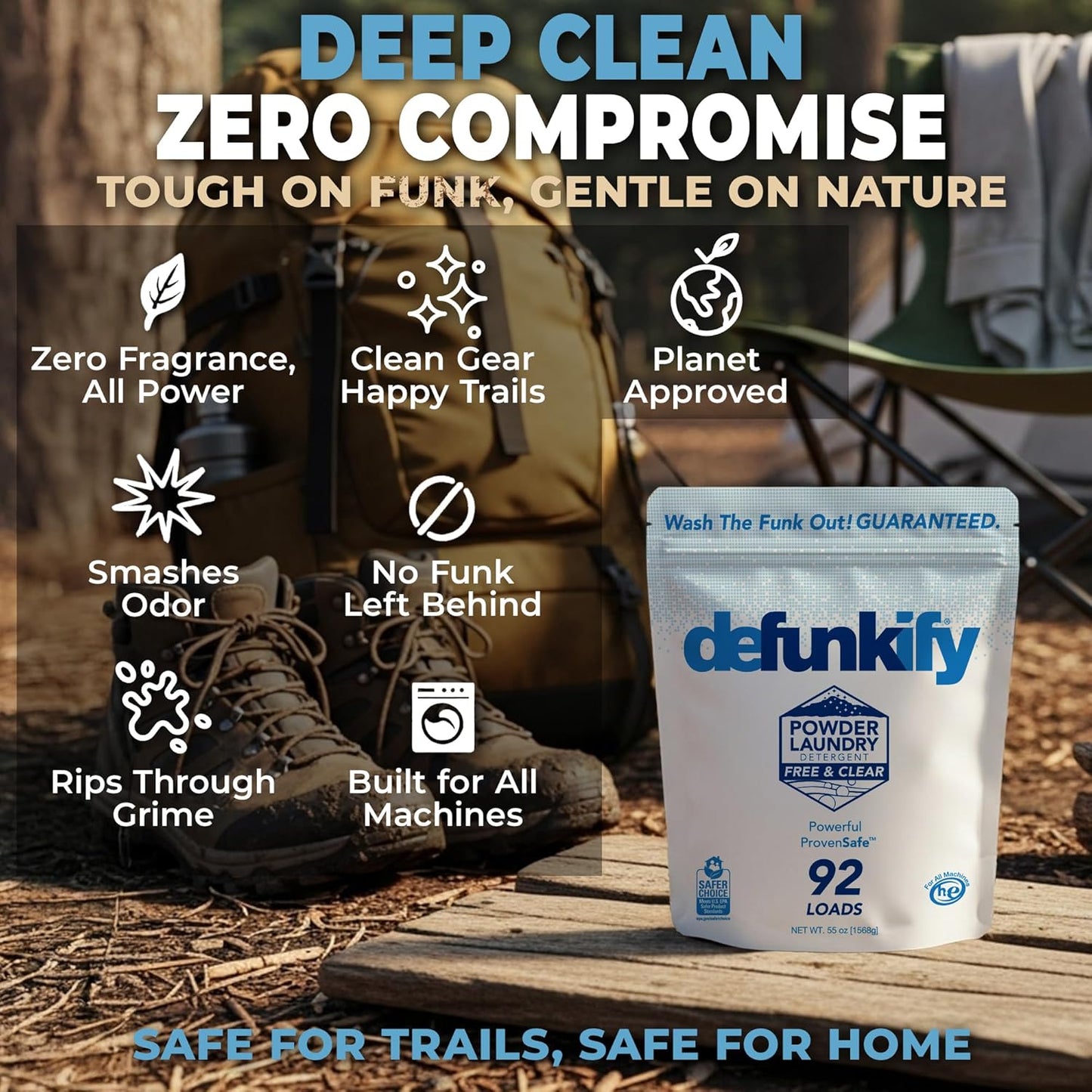 Laundry Detergent Powder, 92 Load. Unscented Laundry Soap Powder Detergent for Sensitive Skin. ProvenSafe™ Laundry Stripper Washing Soda w/Odor & Stain Remover for Activewear & All Fabrics