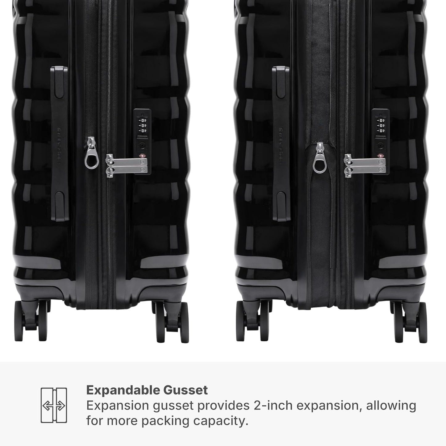 Traveler's Choice Edinburgh II Hardside Spinner Luggage with TSA Lock, Black, 21" Carry-on