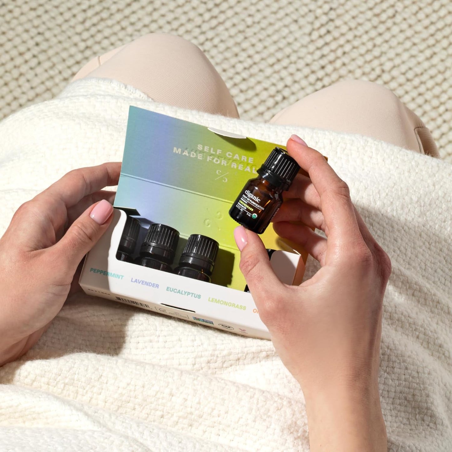 Cliganic Organic Essential Oils Set (Top 5 - The Classics) - 100% Pure Natural - Aromatherapy, Candle Making - Peppermint, Lavender, Eucalyptus, Lemongrass & Orange