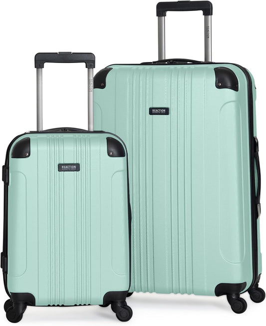 Kenneth Cole REACTION Out of Bounds Lightweight Hardshell 4-Wheel Spinner Luggage, Mint Blue, 2-Piece Set (20" & 28")