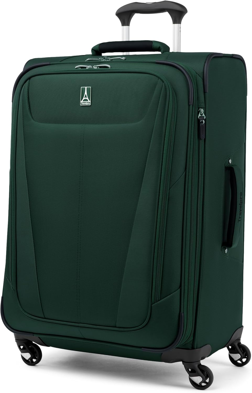 Travelpro Maxlite 5 Softside Expandable Luggage with 4 Spinner Wheels, Lightweight Suitcase, Men and Women, Forest Green, Checked-Medium 25-Inch