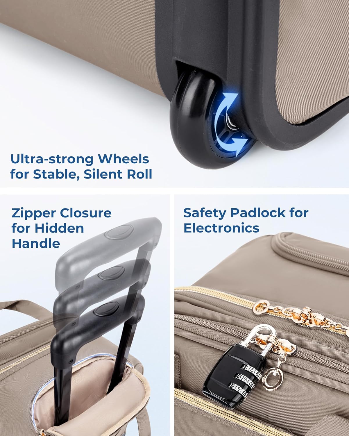 BAGSMART Underseat Carry On Luggage Airline approved,16-inch Underseater Softside Travel Suitcase with Wheels Lightweight Overnight Rolling Carry-on Luggage for Women Men Weekender, Brown