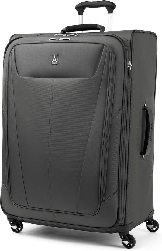 Travelpro Maxlite 5 Softside Expandable Luggage with 4 Spinner Wheels, Lightweight Suitcase, Men and Women, Shadow Grey, Checked-Large 29-Inch