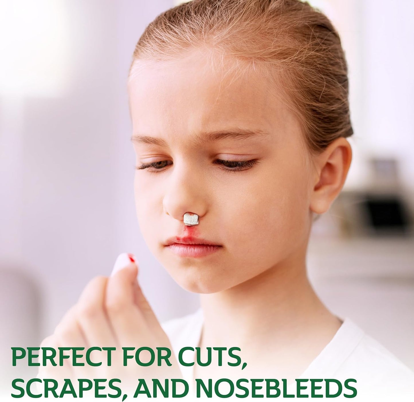 CURAD BloodStop® Wound Dressing | 1” x 1” | Hemostatic Gauze Helps Stop Bleeding Quickly | For Cuts, Abrasions or Nosebleeds | 10 Count