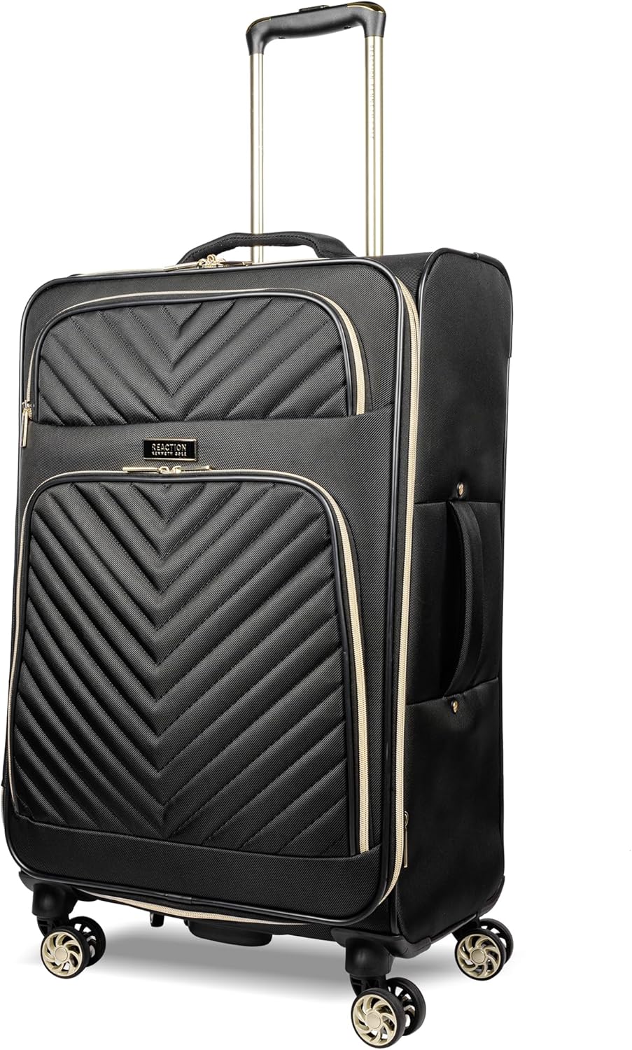 Kenneth Cole REACTION Chelsea Chevron Quilted Luggage, Black, 24-Inch Checked
