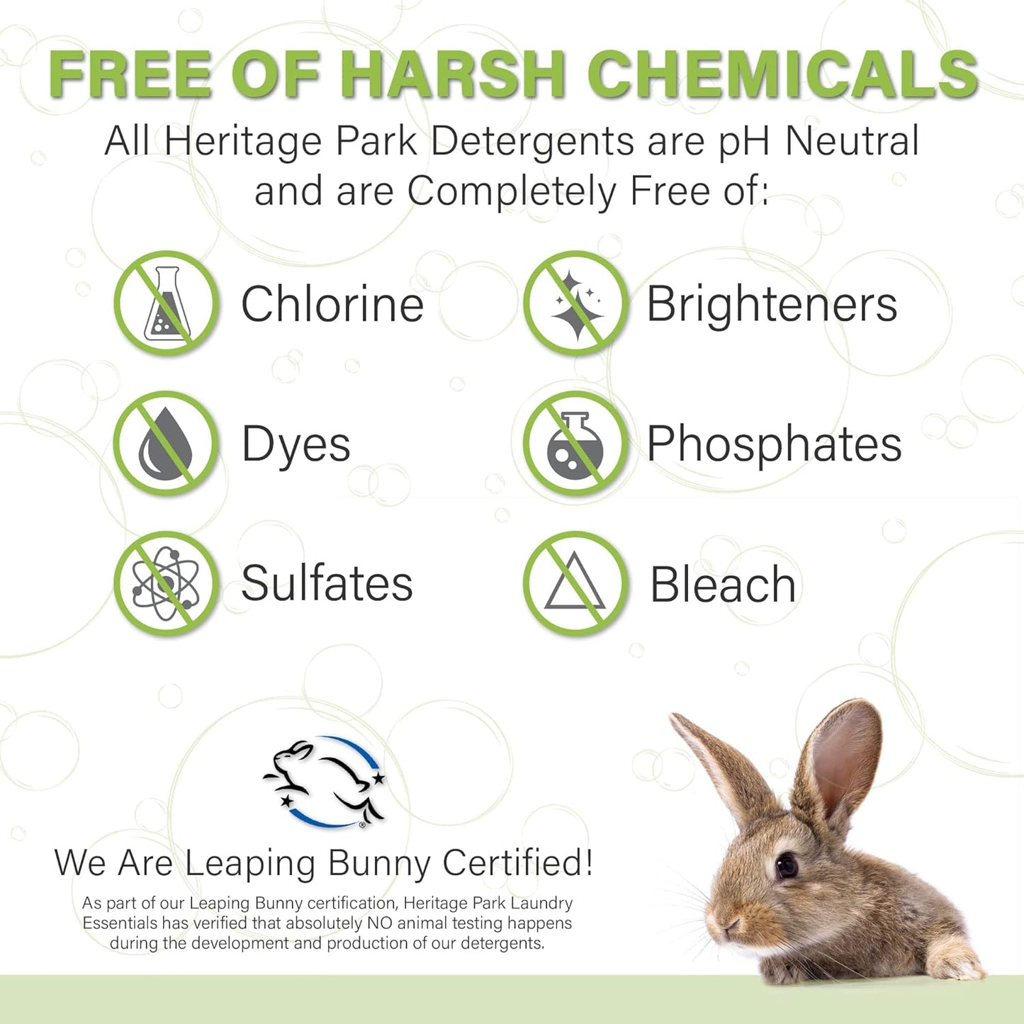 Heritage Park Luxury Laundry Detergent | Dermatologist Tested Plant based Natural & Enzyme Laundry Detergent | Sensitive Skin Friendly - Fragrance Free (64 fl oz)