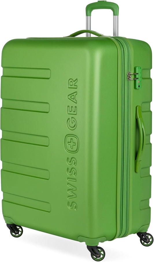 SwissGear 7366 Signature Hardside Expandable Luggage with Spinner Wheels, TSA Lock, Green, Checked-Large 27-Inch