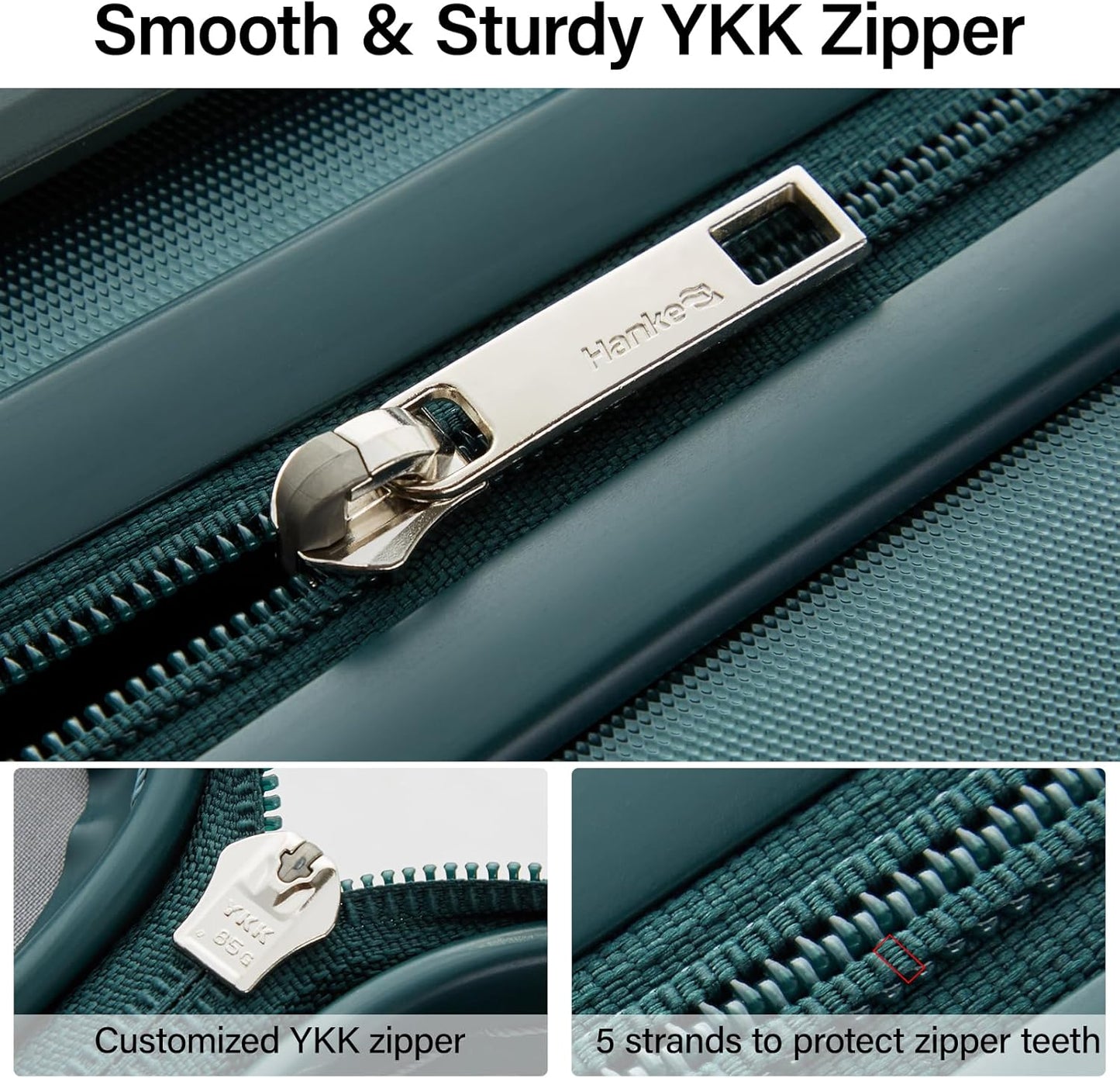 Hanke 20 Inch Carry On Luggage 22x14x9 Airline Approved PC Hard Shell Suitcases with Wheels TSA Luggage for Women Men Lightweight Travel Luggage(Blackish Green)