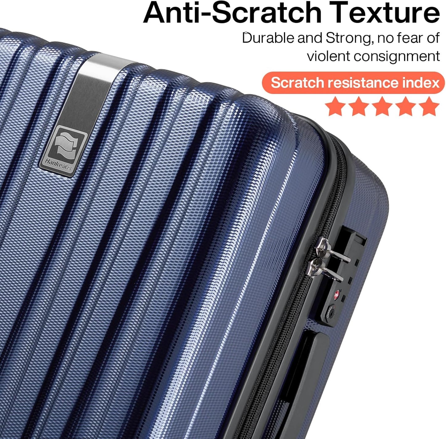 Hanke Luggage Sets 2 piece Carry On Luggage with Wheels PC Hard Shell Suitcases Lightweight Checked Travel Luggage Large Travel Suitcase Woman Men 20/29 Inch(Dark Blue)