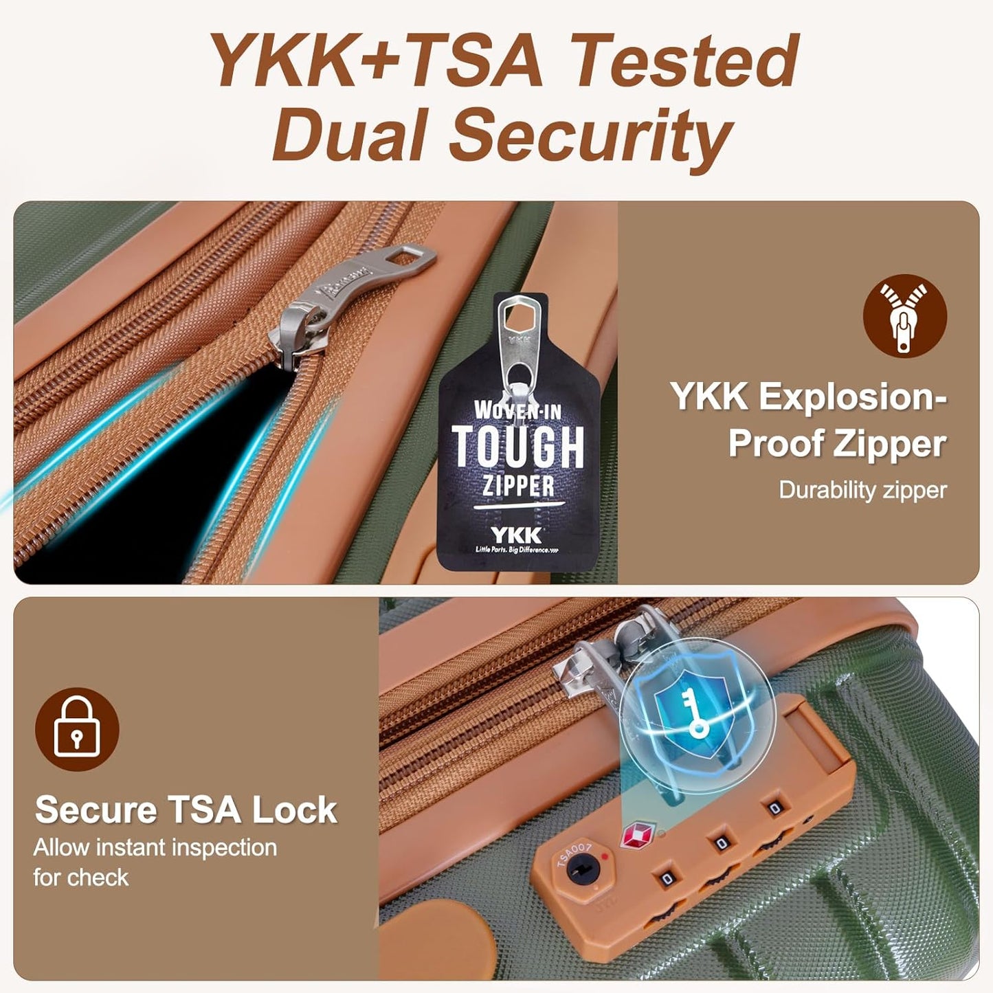 Romswi Expandable 22" Carry On Luggage,Hardshell Suitcase with Double Spinner Wheels for 20% More Space, Airline Approved Lightweight Hardside Luggage, Scratch-Resistant & YKK Zipper,Olive Green