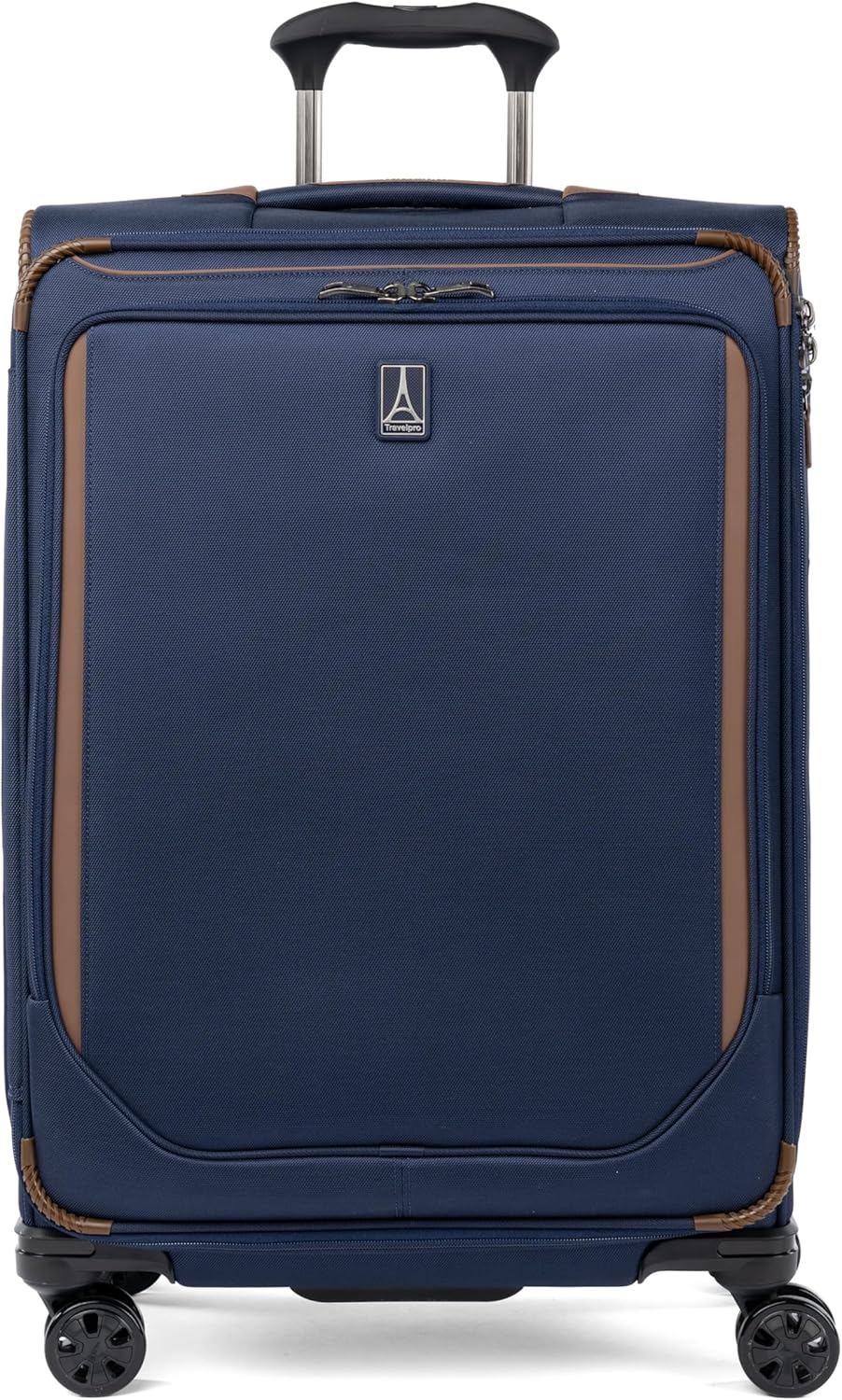 Travelpro Crew Classic Lightweight Softside Expandable Checked Luggage, 8 Wheel Spinner Suitcase, TSA Lock, Men and Women, Checked Medium 25-Inch, Patriot Blue