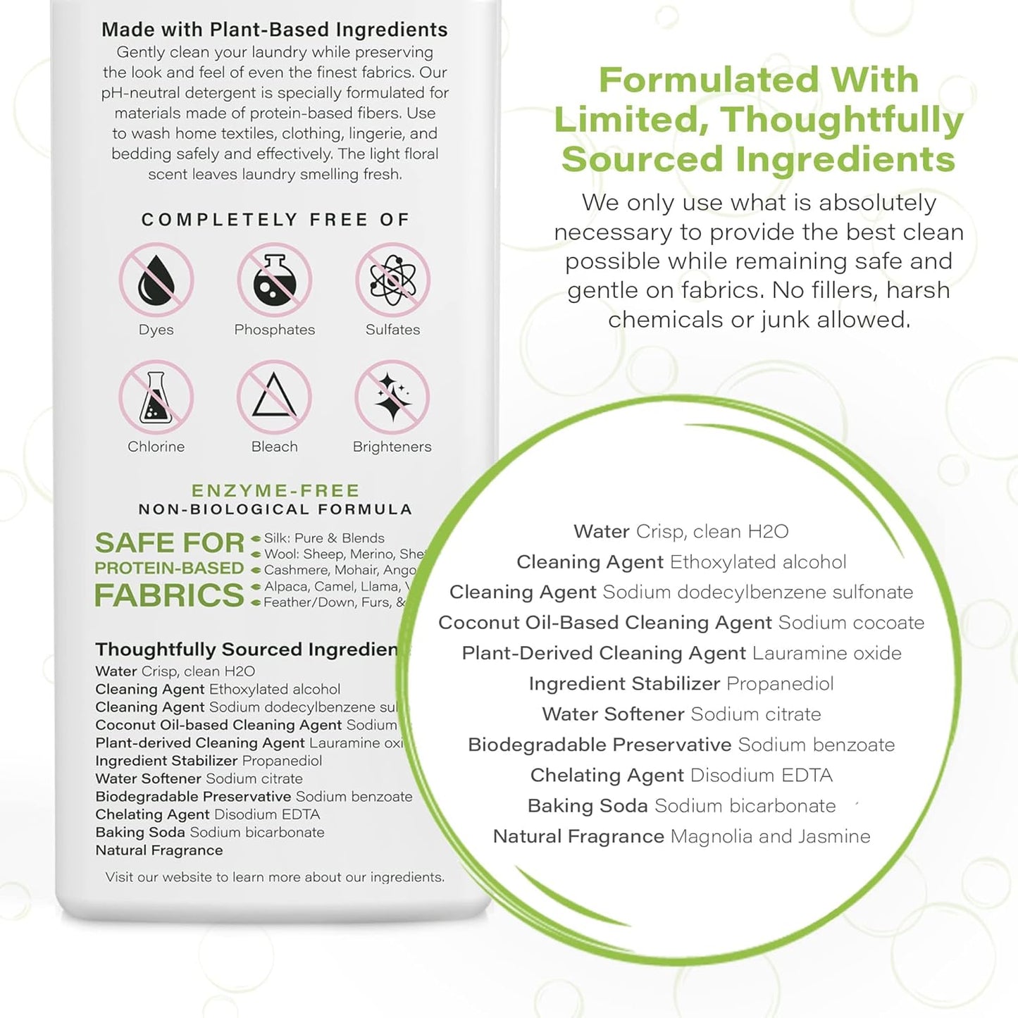 Heritage Park Luxury Laundry Detergent | Dermatologist Tested Plant based Natural & Enzyme Laundry Detergent | Sensitive Skin Friendly - Spring Magnolia (64 fl oz Refill)